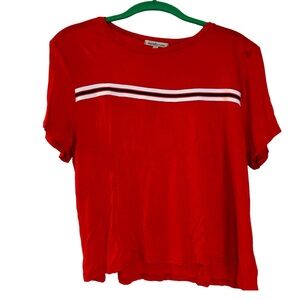 Charlotte Russe red short sleeve t-shirt with front stripe.  Large